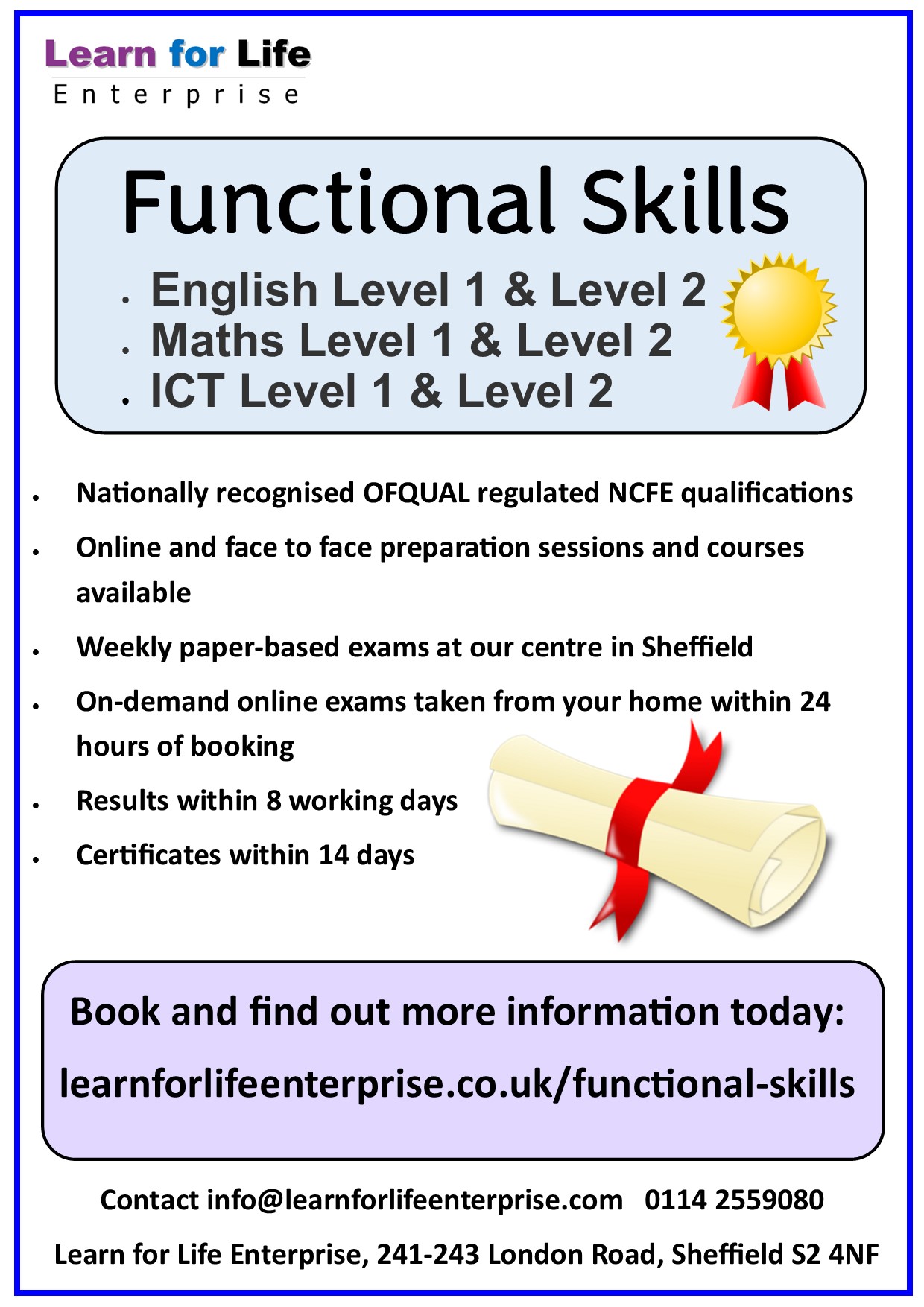 Book Your Functional Skills Exam Learn For Life Enterprise